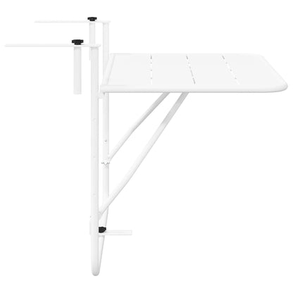vidaXL Hängender Balkontisch Weiß 60 x 39 x 65 cm Stahl