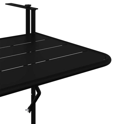 vidaXL Hängender Balkontisch Schwarz 60 x 39 x 65 cm Stahl