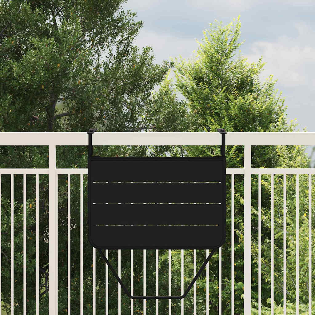vidaXL Hängender Balkontisch Schwarz 60 x 39 x 65 cm Stahl
