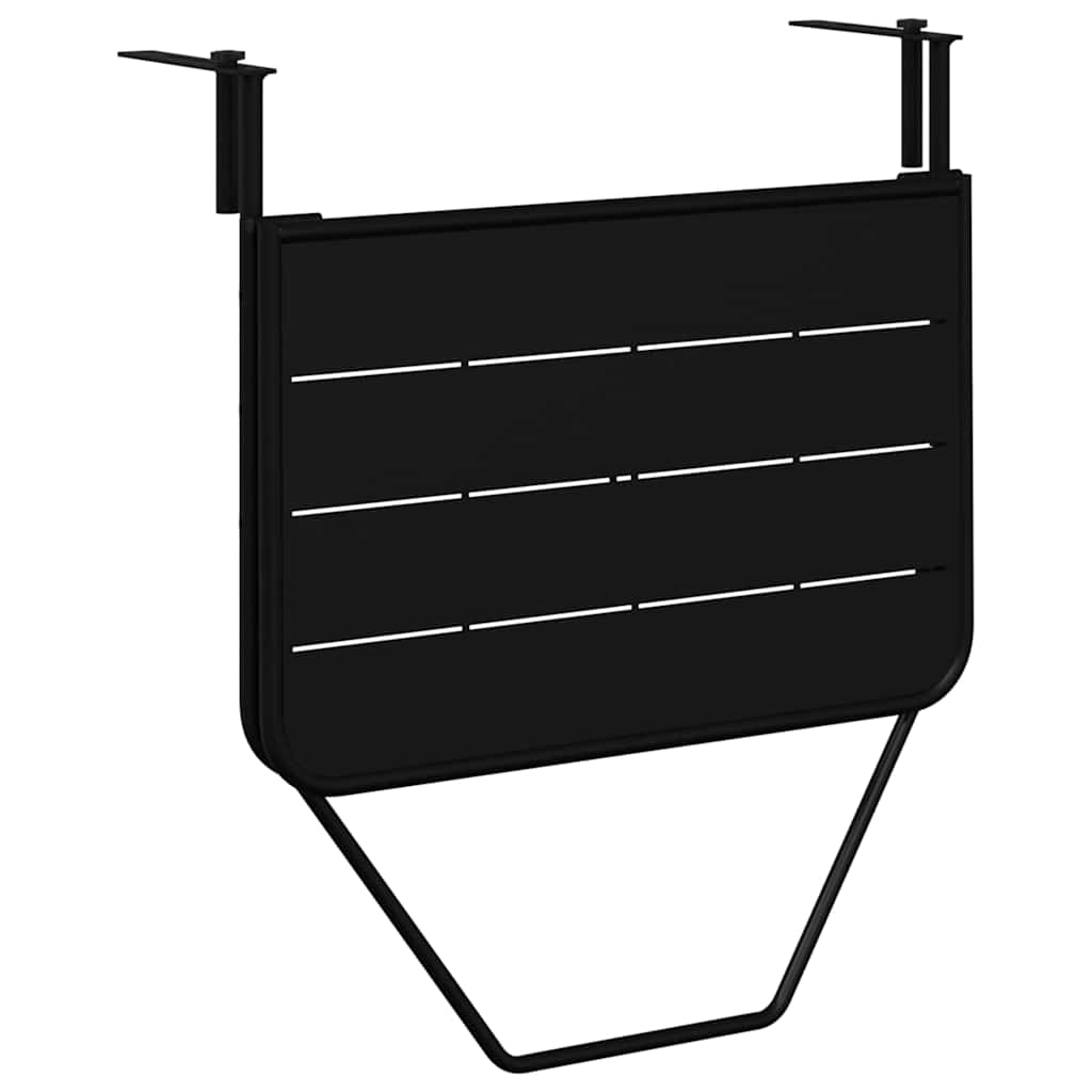 vidaXL Hängender Balkontisch Schwarz 60 x 39 x 65 cm Stahl