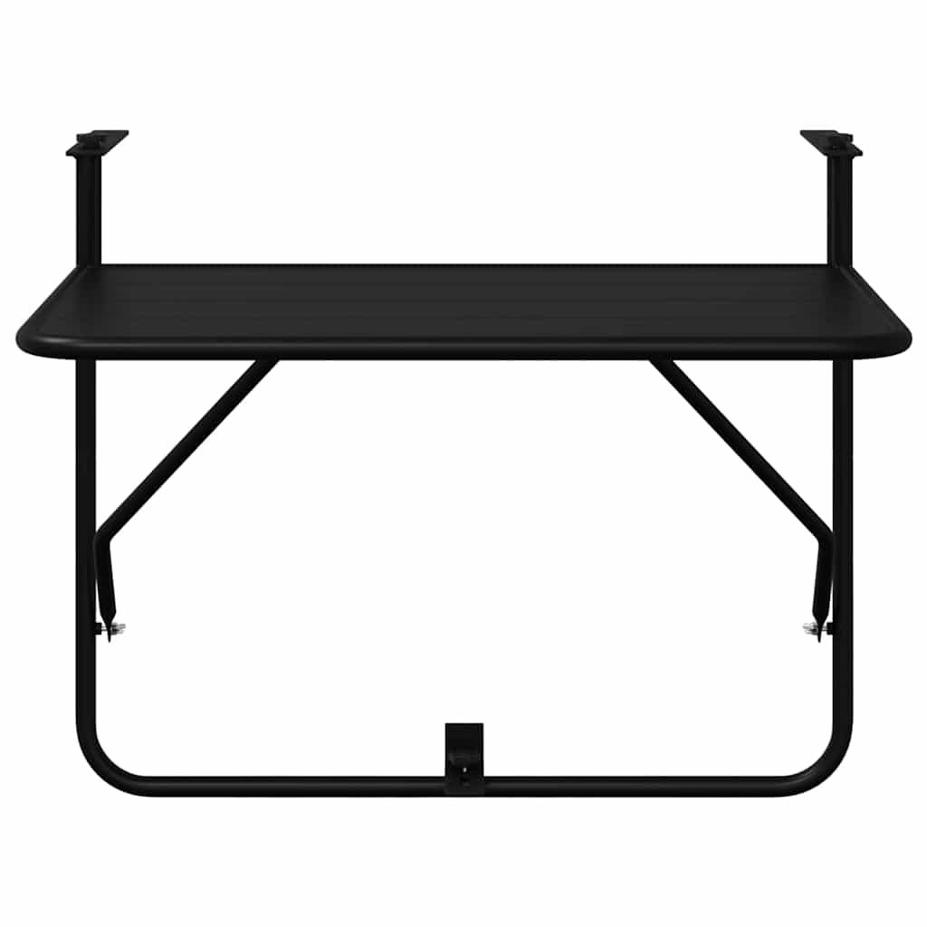 vidaXL Hängender Balkontisch Schwarz 60 x 39 x 65 cm Stahl