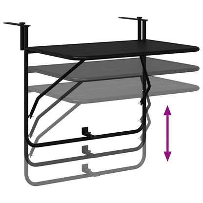 vidaXL Hängender Balkontisch Schwarz 60 x 39 x 65 cm Stahl