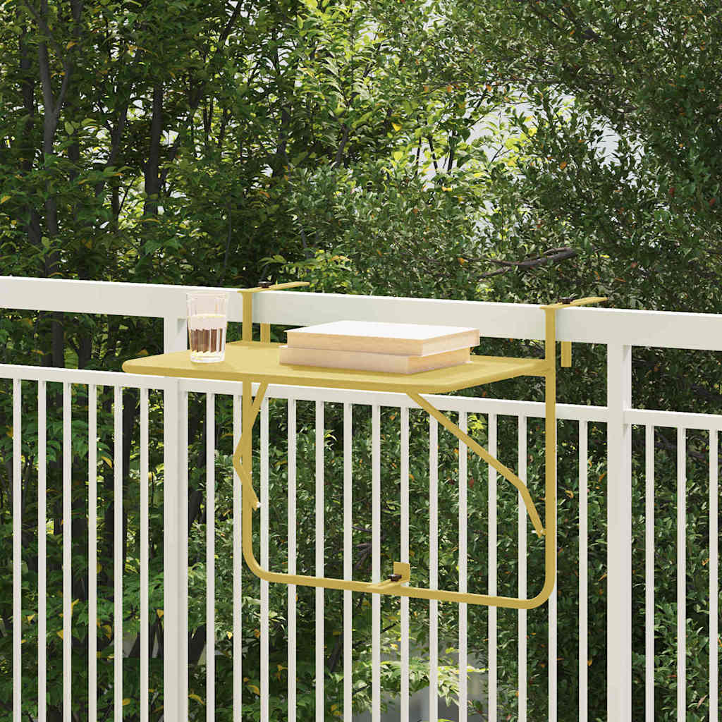 vidaXL Hängender Balkontisch Gold 60 x 39 x 65 cm Stahl