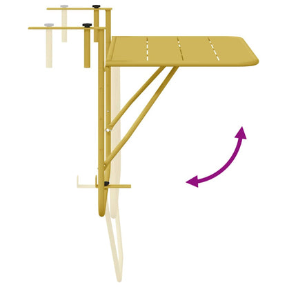 vidaXL Hängender Balkontisch Gold 60 x 39 x 65 cm Stahl