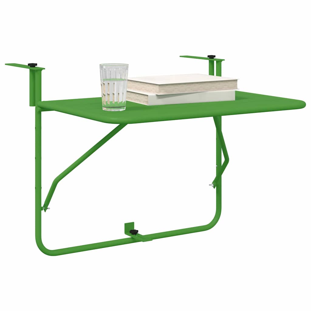 vidaXL Hängender Balkontisch Grün 60 x 39 x 65 cm Stahl