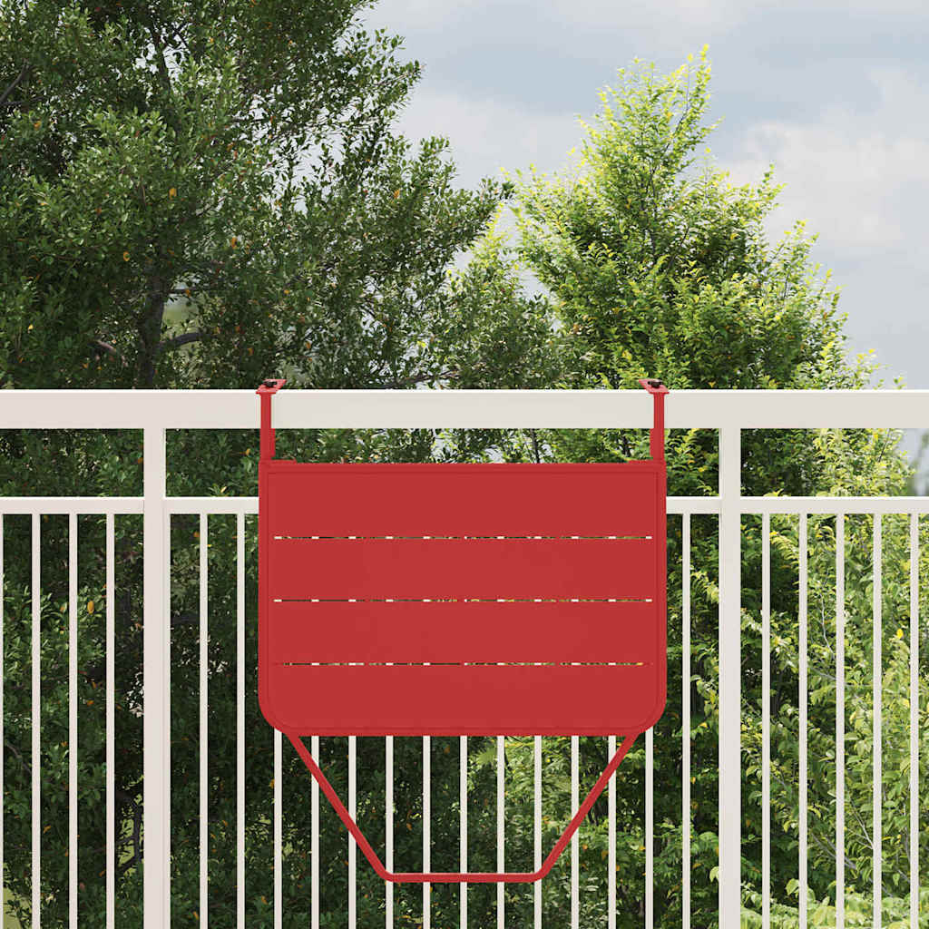 vidaXL Hängender Balkontisch Rot 60 x 39 x 65 cm Stahl