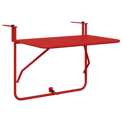 vidaXL Hängender Balkontisch Rot 60 x 39 x 65 cm Stahl