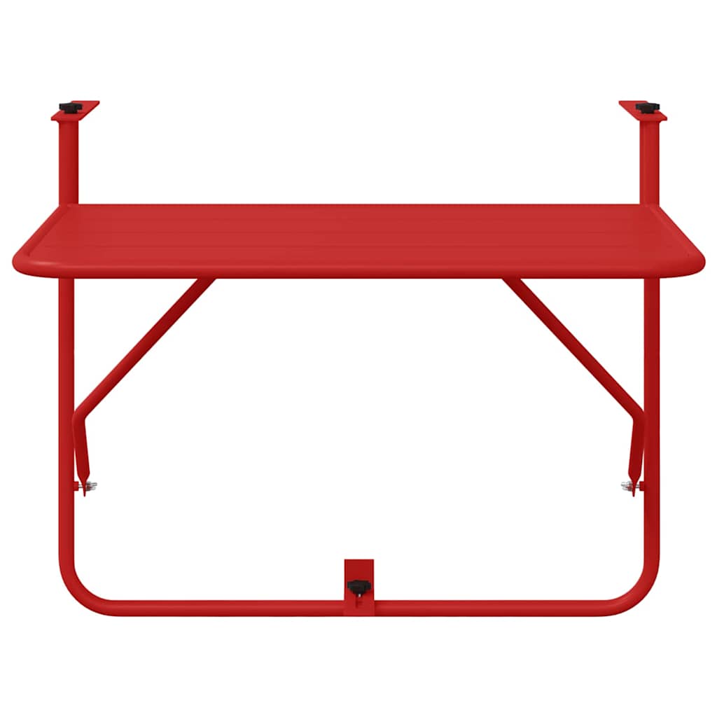 vidaXL Hängender Balkontisch Rot 60 x 39 x 65 cm Stahl