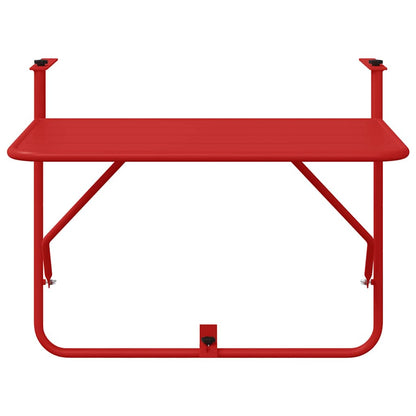 vidaXL Hängender Balkontisch Rot 60 x 39 x 65 cm Stahl