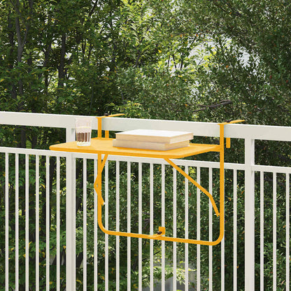 vidaXL Hängender Balkontisch Gelb 60 x 39 x 65 cm Stahl