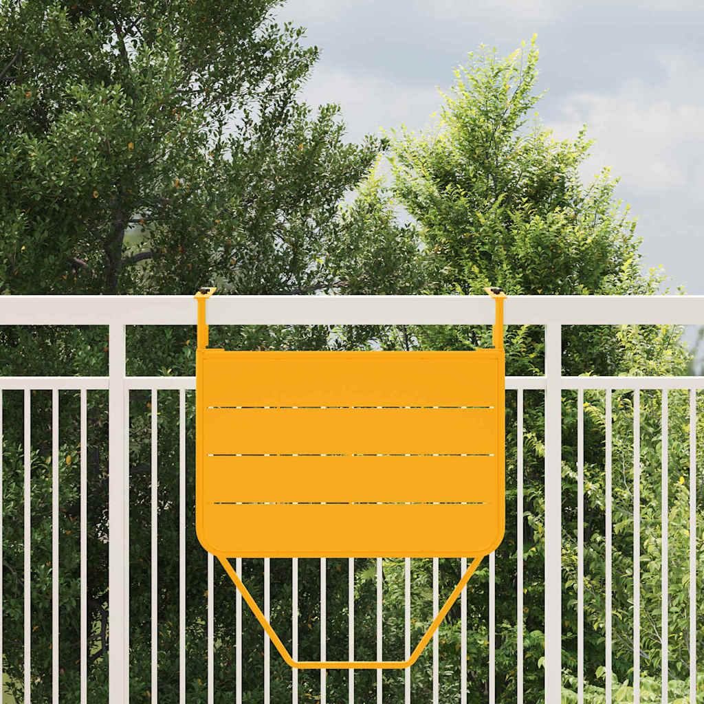 vidaXL Hängender Balkontisch Gelb 60 x 39 x 65 cm Stahl