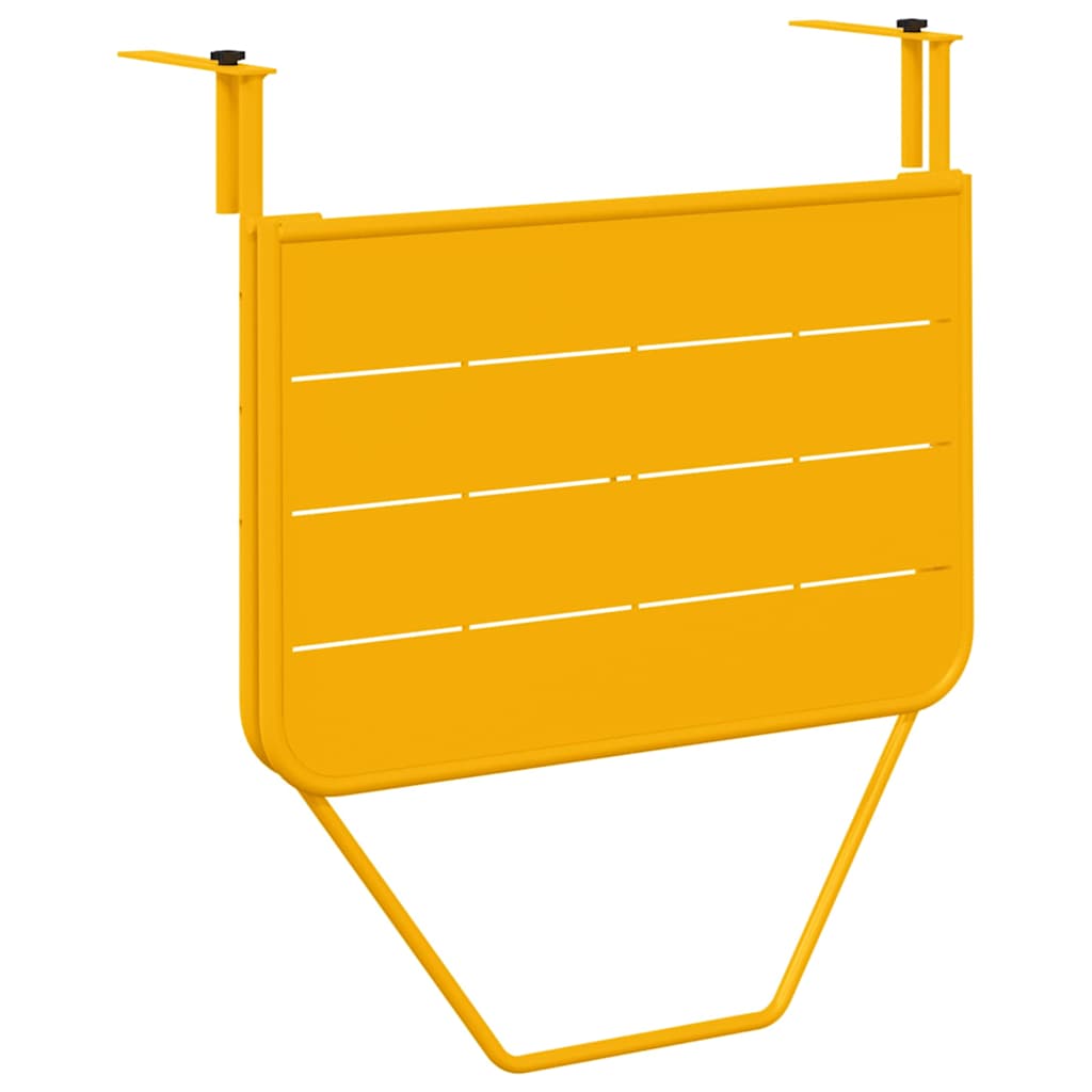 vidaXL Hängender Balkontisch Gelb 60 x 39 x 65 cm Stahl