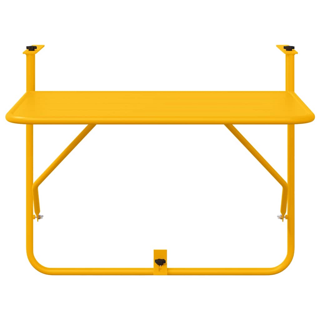 vidaXL Hängender Balkontisch Gelb 60 x 39 x 65 cm Stahl
