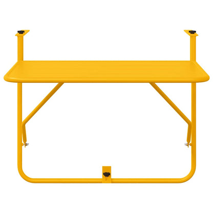 vidaXL Hängender Balkontisch Gelb 60 x 39 x 65 cm Stahl