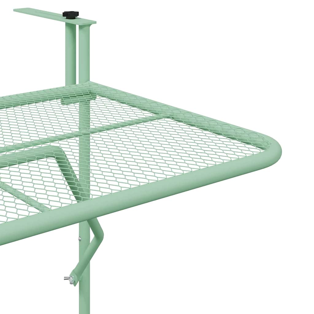 vidaXL Hängender Balkontisch Minzgrün 60 x 39 x 65 cm Stahl