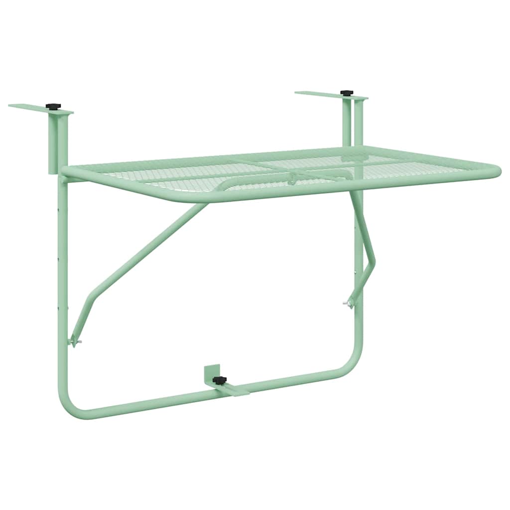 vidaXL Hängender Balkontisch Minzgrün 60 x 39 x 65 cm Stahl