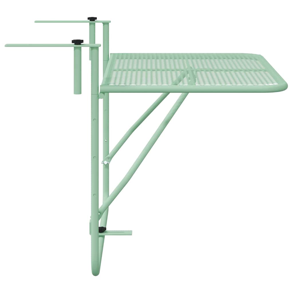 vidaXL Hängender Balkontisch Minzgrün 60 x 39 x 65 cm Stahl