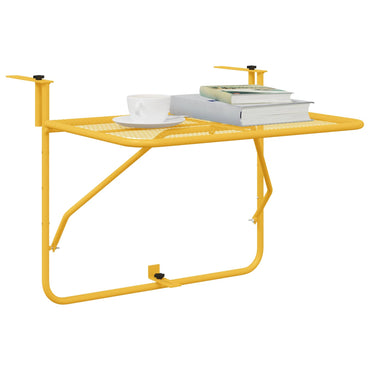 vidaXL Hängender Balkontisch Senf 60 x 39 x 65 cm Stahl