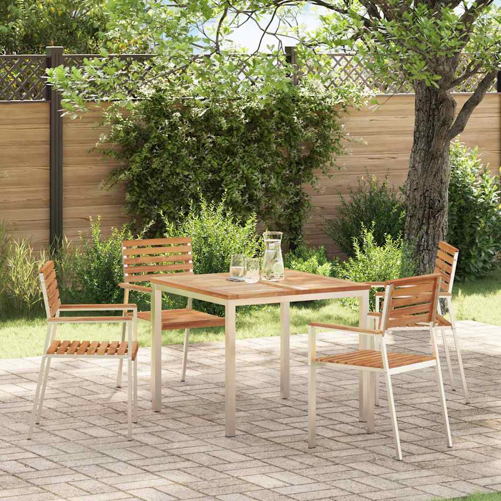 vidaXL Esstisch Braun 90 x 90 x 75 cm Massivholz Teak