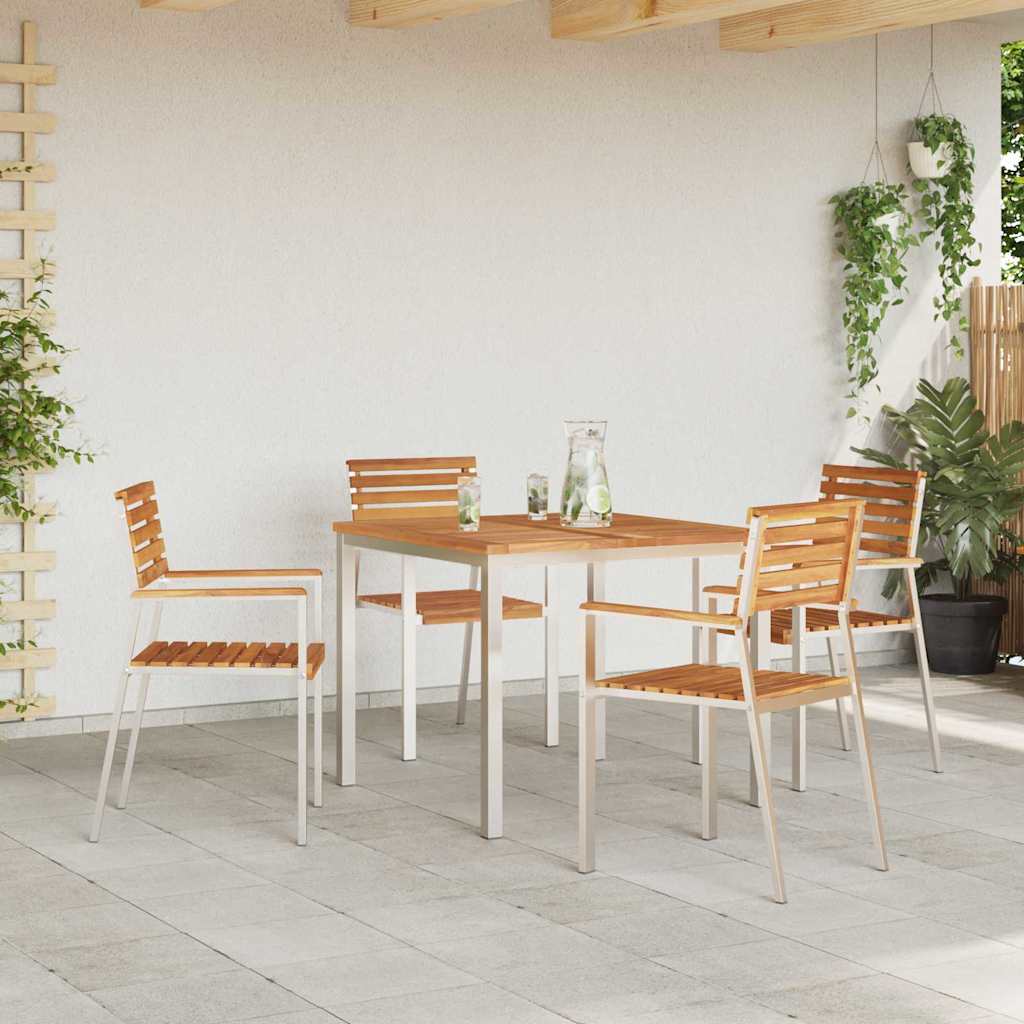 vidaXL Esstisch Braun 90 x 90 x 75 cm Massivholz Teak
