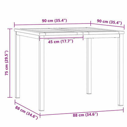 vidaXL Esstisch Braun 90 x 90 x 75 cm Massivholz Teak