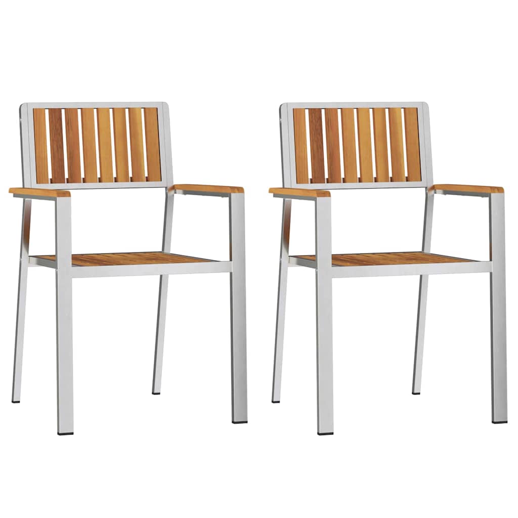 vidaXL Gartenstuhl 2 pcs Braun 56 x 54,5 x 87 cm Massivholz Akazie