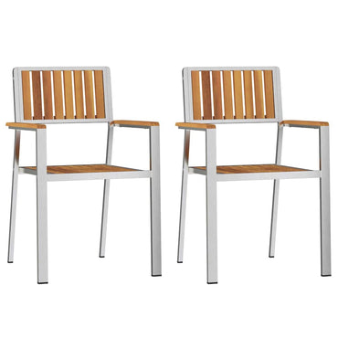 vidaXL Gartenstuhl 2 pcs Braun 56 x 54,5 x 87 cm Massivholz Akazie