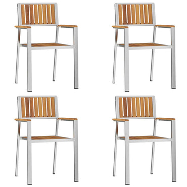 vidaXL Gartenstuhl 4 pcs Braun 56 x 54,5 x 87 cm Massivholz Akazie