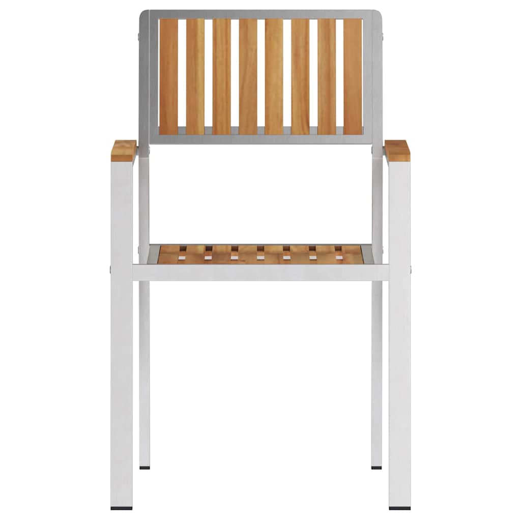 vidaXL Gartenstuhl 2 pcs Braun 56 x 54,5 x 87 cm Massivholz Teak