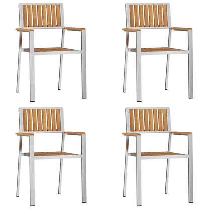 vidaXL Gartenstuhl 4 pcs Braun 56 x 54,5 x 87 cm Massivholz Teak