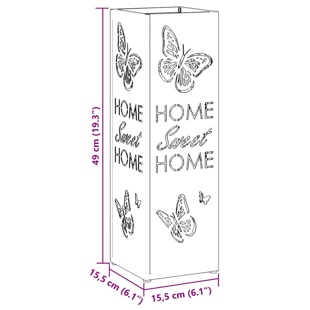 Sonnenschirmhalter mit Speicher Rosa 15,5 x 15,5 x 49 cm Metall