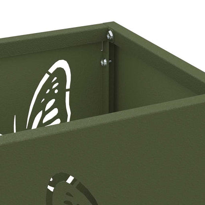 Sonnenschirmhalter mit Speicher Oliv 15,5 x 15,5 x 49 cm Metall