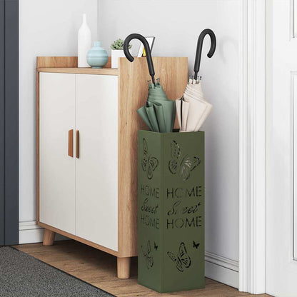 Sonnenschirmhalter mit Speicher Oliv 15,5 x 15,5 x 49 cm Metall