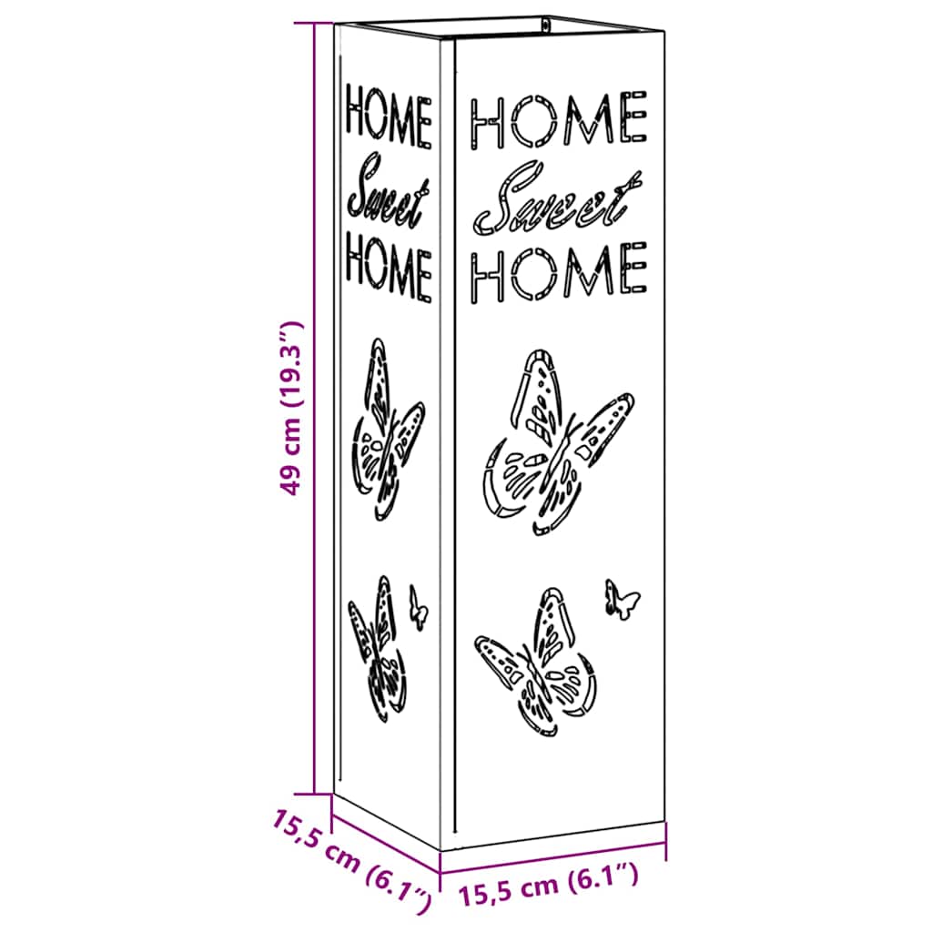 Sonnenschirmhalter mit Speicher Rosa 15,5 x 15,5 x 49 cm Metall