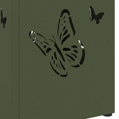 Sonnenschirmhalter mit Speicher Oliv 15,5 x 15,5 x 49 cm Metall