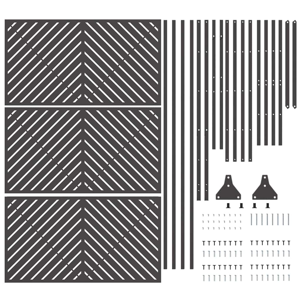 vidaXL Sichtschutz Schwarz 100 x 50 x 180 cm Stahl