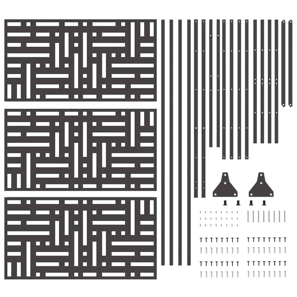 vidaXL Sichtschutz Schwarz 100 x 50 x 180 cm Stahl