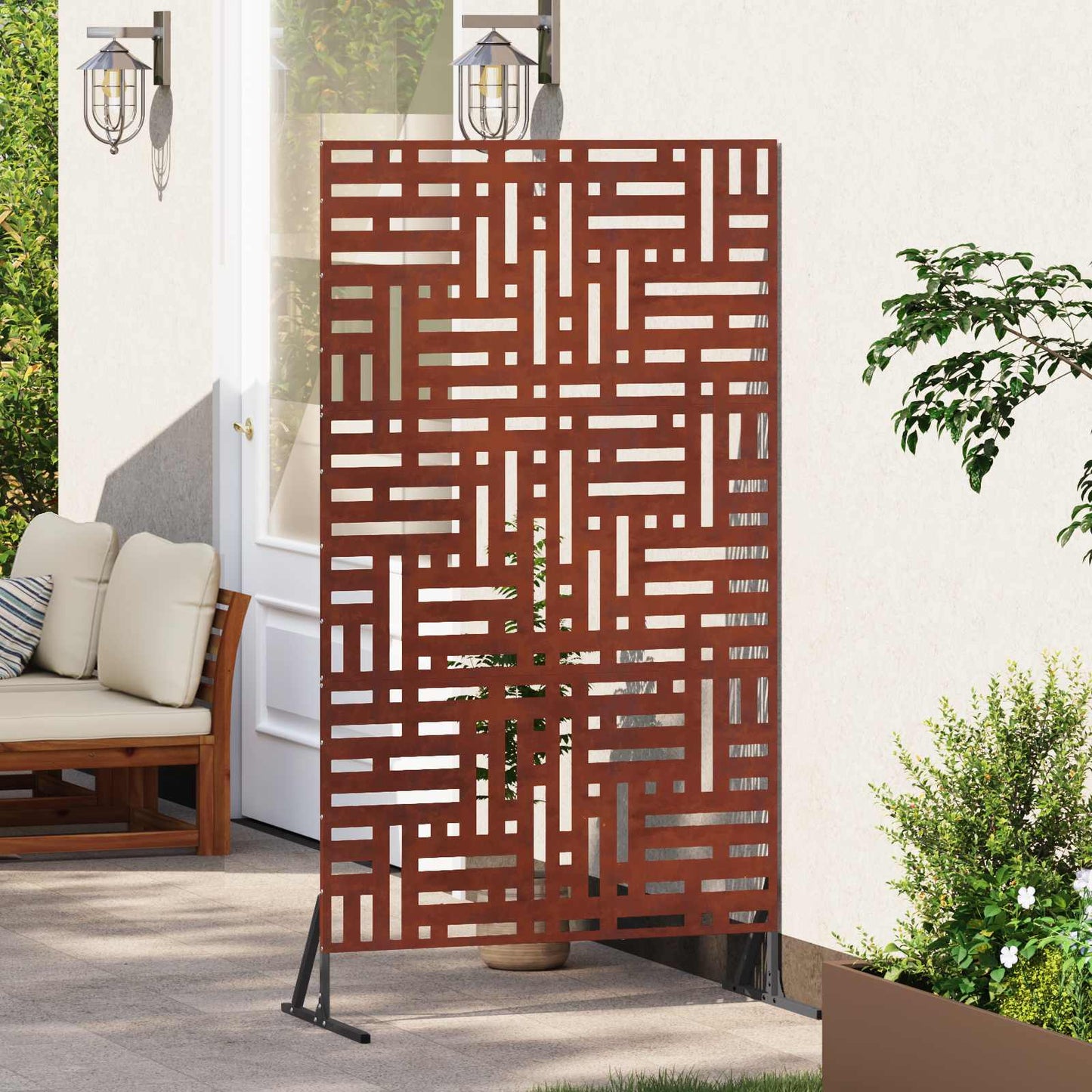 vidaXL Sichtschutz Grau 100 x 50 x 180 cm Wetterfeststahl