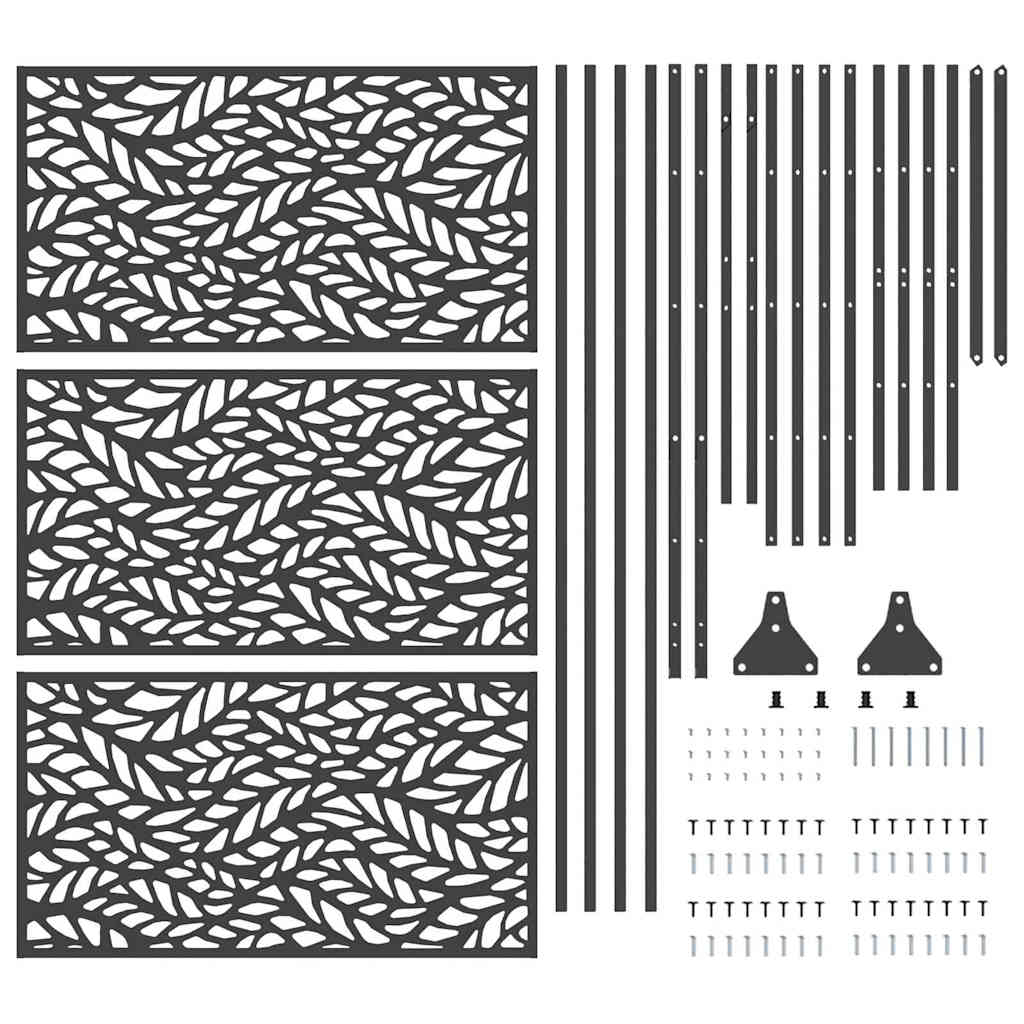 vidaXL Sichtschutz Schwarz 100 x 50 x 180 cm Stahl