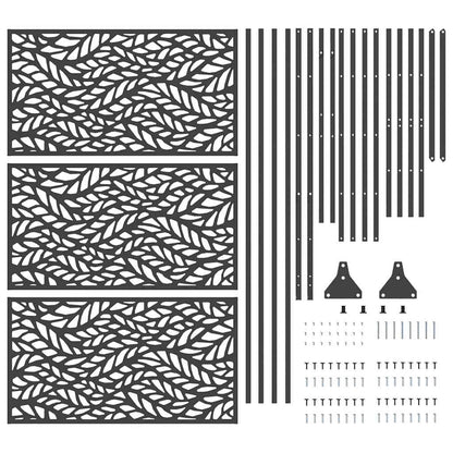 vidaXL Sichtschutz Schwarz 100 x 50 x 180 cm Stahl