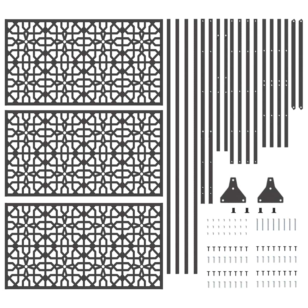 vidaXL Sichtschutz Schwarz 100 x 50 x 180 cm Stahl