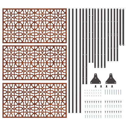 Sichtschutz Grau 100 x 50 x 180 cm Wetterfeststahl