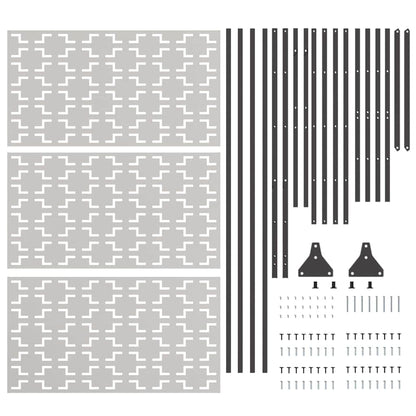 Sichtschutz Grau 100 x 50 x 180 cm Stahl
