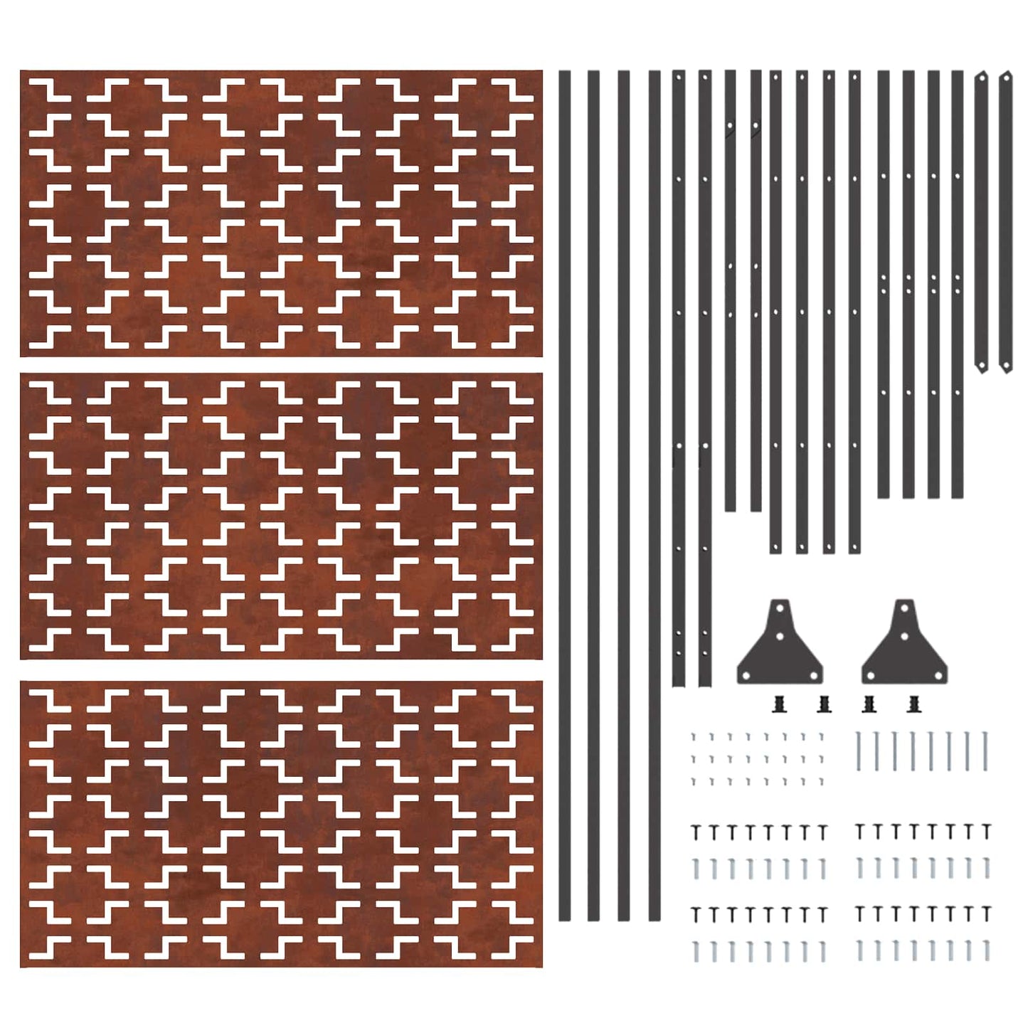 Sichtschutz Grau 100 x 50 x 180 cm Wetterfeststahl