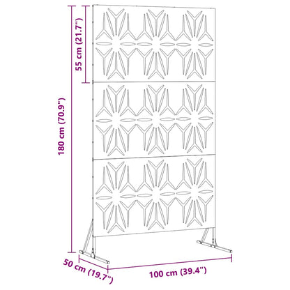 vidaXL Sichtschutz Grau 100 x 50 x 180 cm Wetterfeststahl