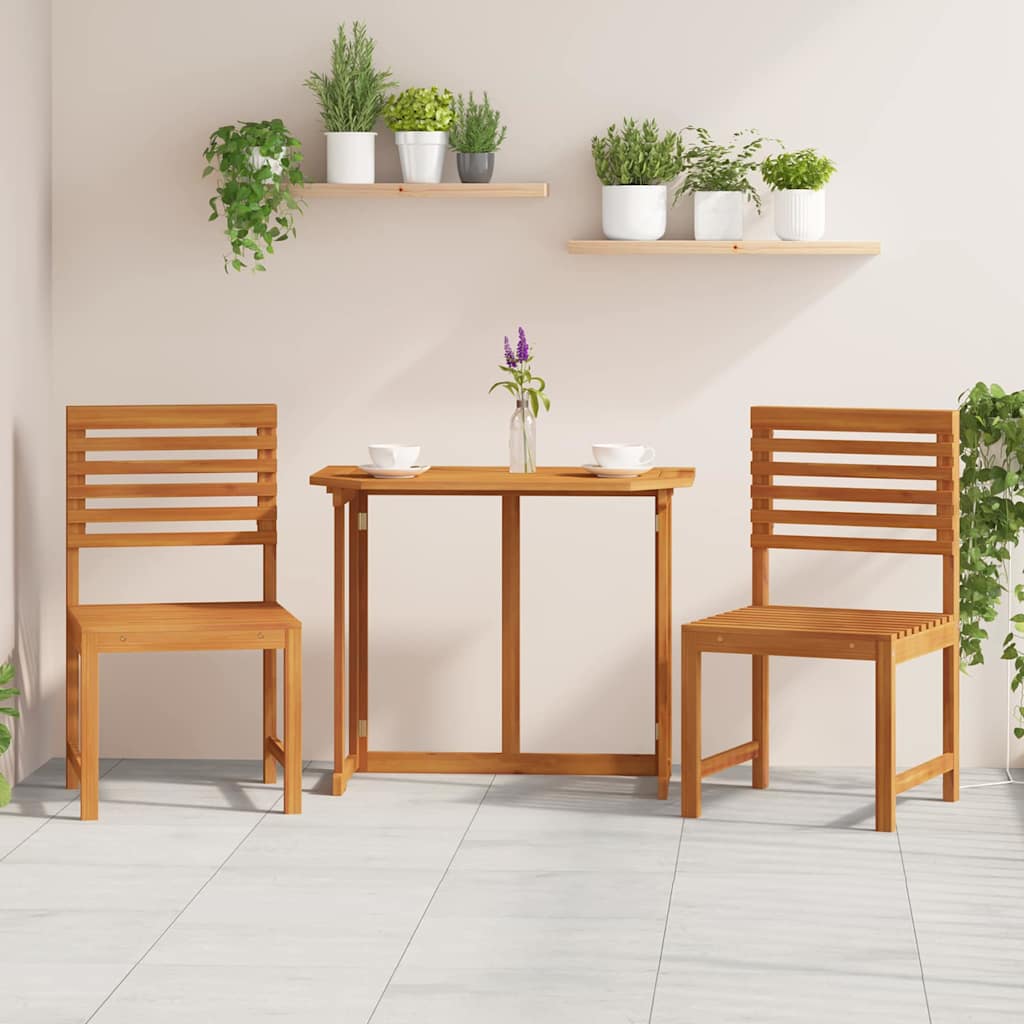 vidaXL Gartenstuhl 2 pcs Braun 50 x 50 x 91cm Massivholz Akazie