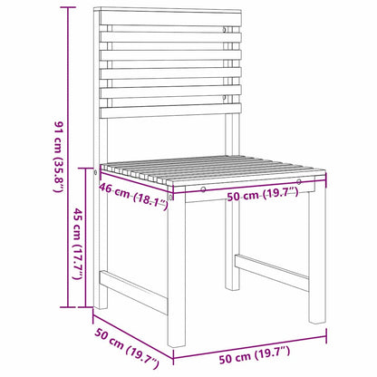 vidaXL Gartenstuhl 2 pcs Braun 50 x 50 x 91cm Massivholz Akazie