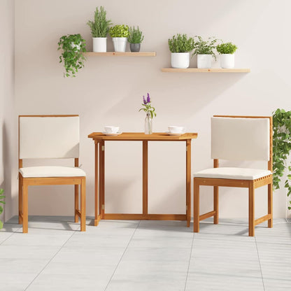 vidaXL Gartenstuhl mit Kissen 2 pcs Braun Massivholz Akazie
