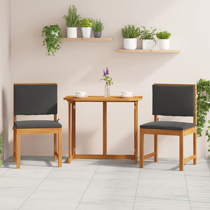 vidaXL Gartenstuhl mit Kissen 2 pcs Braun Massivholz Akazie