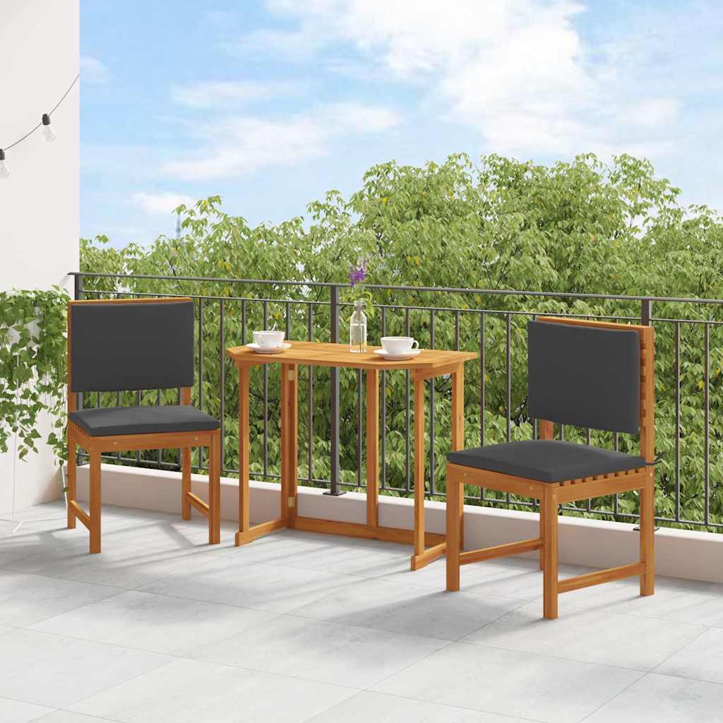 vidaXL Gartenstuhl mit Kissen 2 pcs Braun Massivholz Akazie